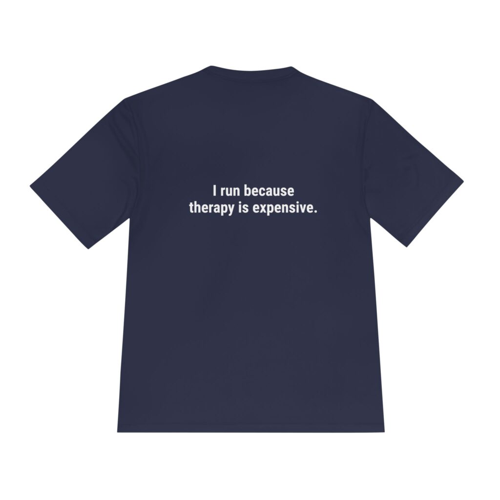 Dude RunFerox “Running is Cheaper Than Therapy” Performance Tee – Unisex Moisture-Wicking Shirt